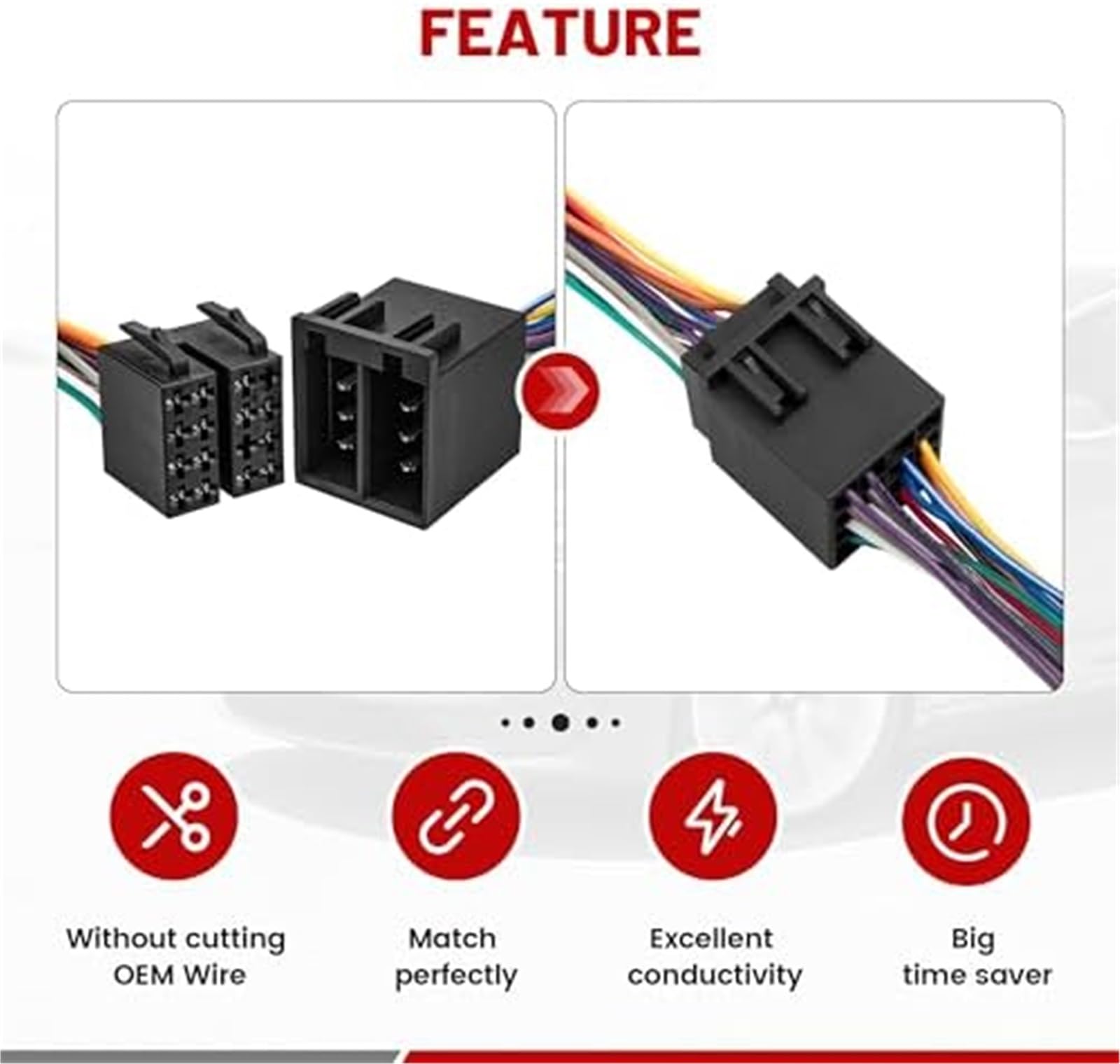 16-stykowy adapter wiązki przewodów radia ISO męski i żeński, do Freightlinera z lat 2004-2021, 2004-2016, do VOLVO, Kenworth ze złączem stereo z lat 2008-2020 do JVC Pioneer Kenwood Sony Andr