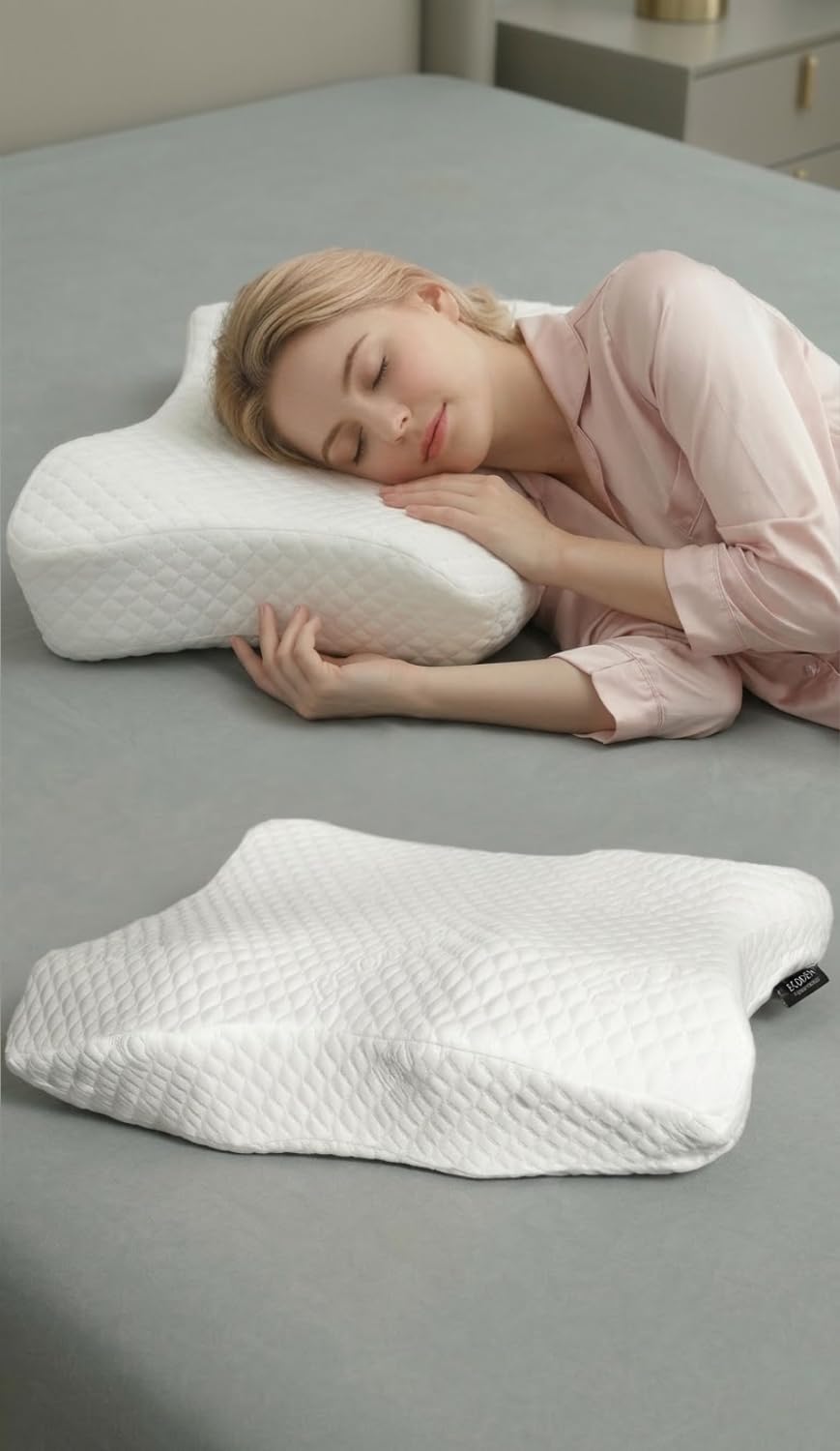 INTONE™ Pillow Ecoden Cervical Neck Pillow Memory Foam - Charcoal Infused