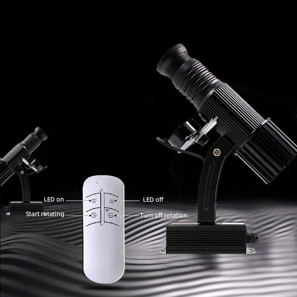 WUZHENG GOBO Light Logo Proyector Light 25W LED GOBO Projector Advertising Logo Light para Tienda Wedding Event Advertising,Black,Indoor