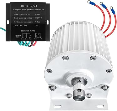 12000W Low RPM Permanent Magnet Generator, 3 Phase Gearless Permanent Magnet Generator 120V 220V AC Alternator Water Wind Turbine Generator White