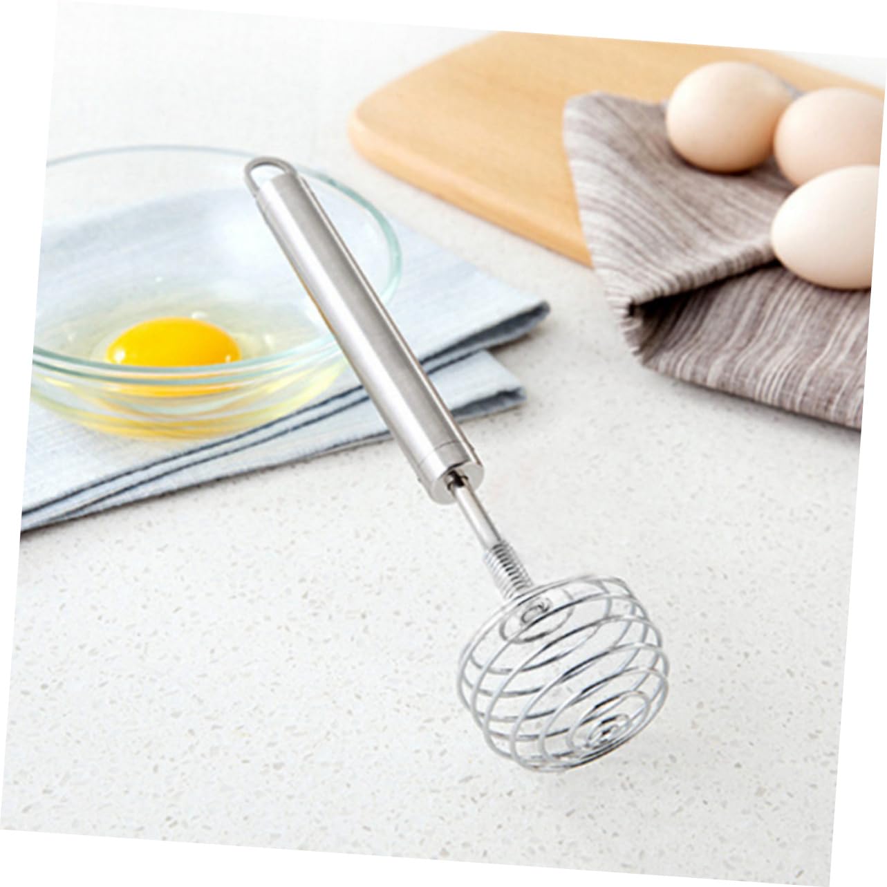 Zerodeko Spiral Mixer Baking Cooking Tools Stainless Steel Eggbeater Kitchen Hand Mixer Comfortable Grip for Effortless Mixing