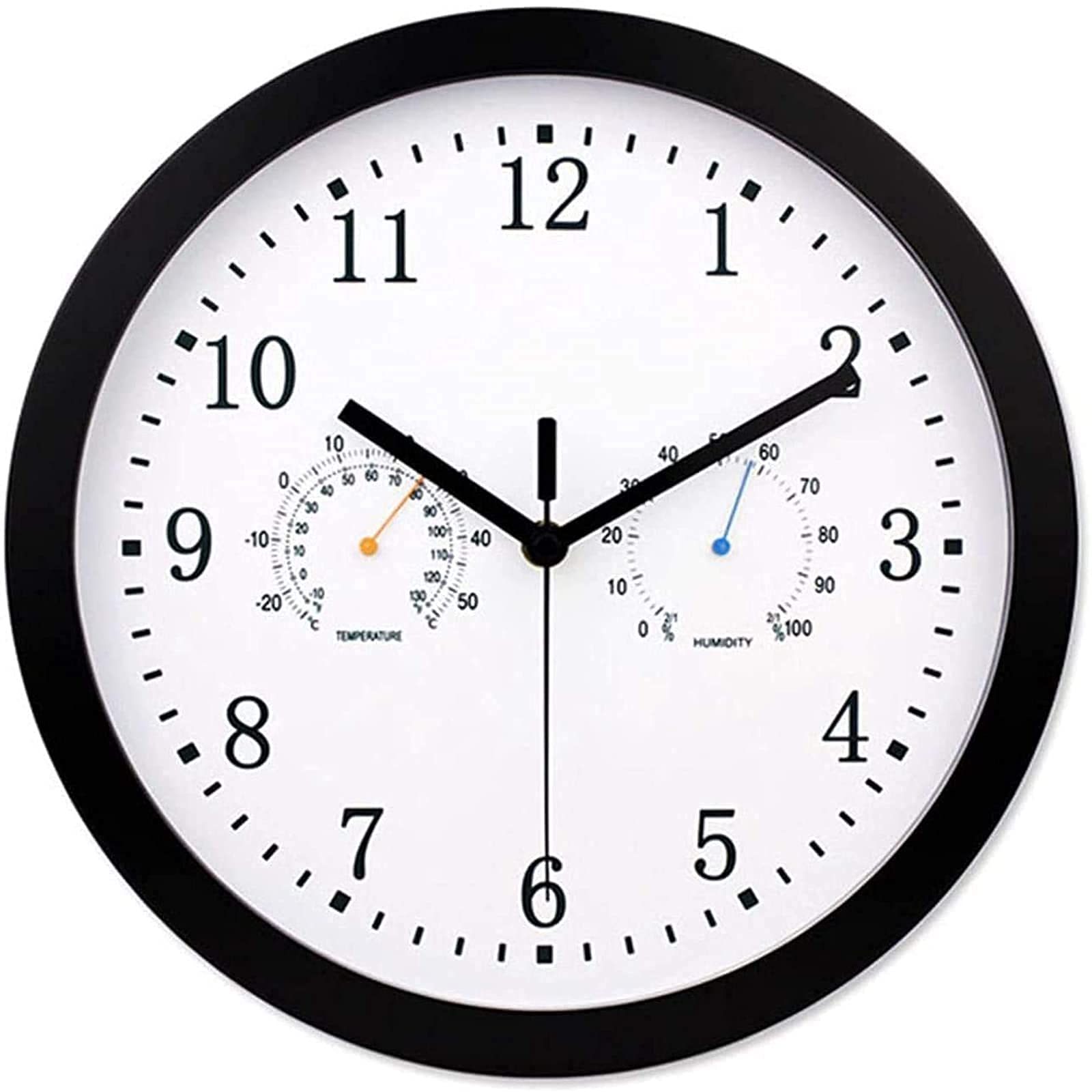 MYUYEE 12 Inch Outdoor Garden Wall Clock Weatherproof Metal Wall Clock with Thermometer and Hygrometer Quiet Battery-Operated Metal Clock Beautiful snery