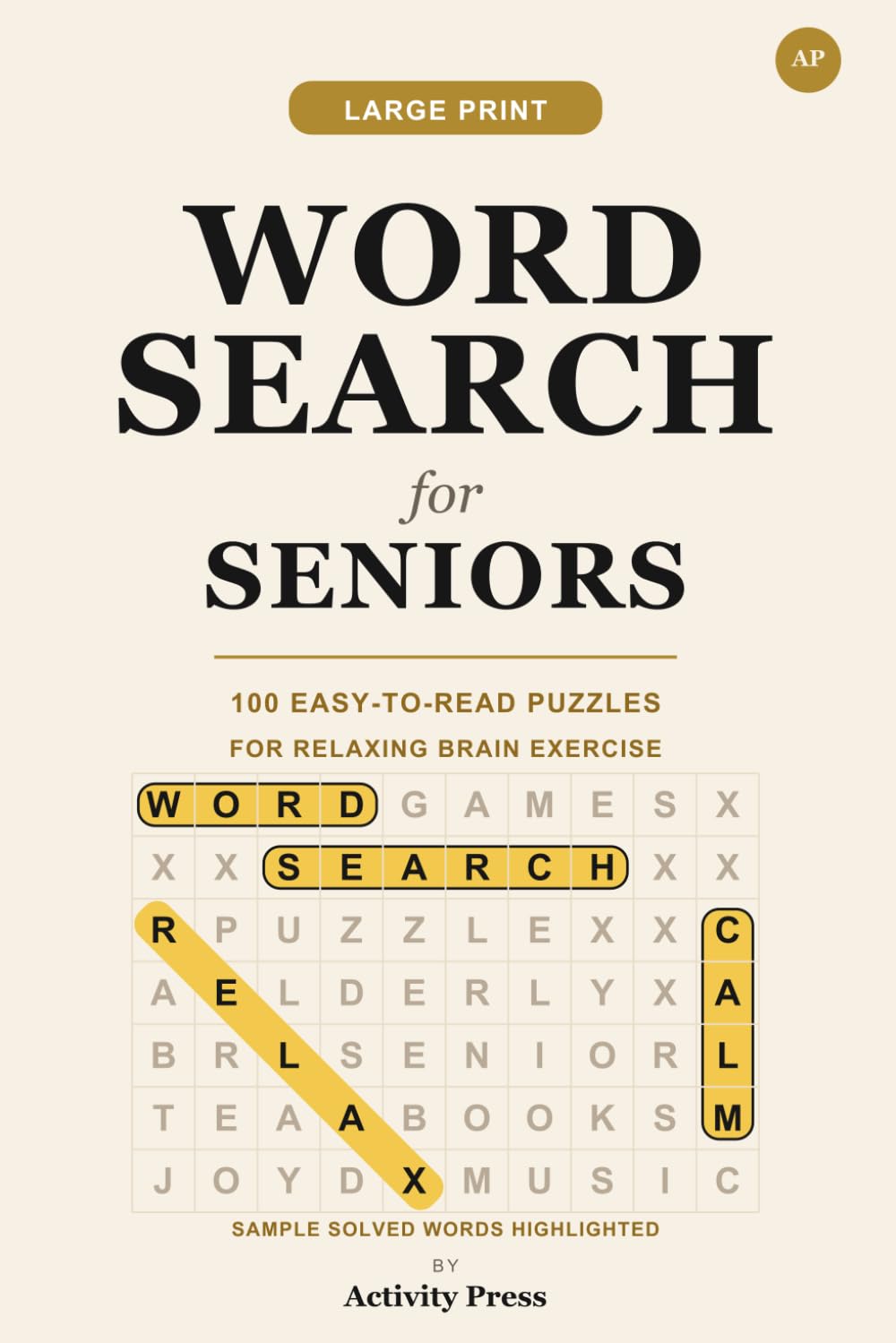 Large Print Word Search for Seniors: 100 Easy-to-Read Puzzles for Relaxing Brain Exercise