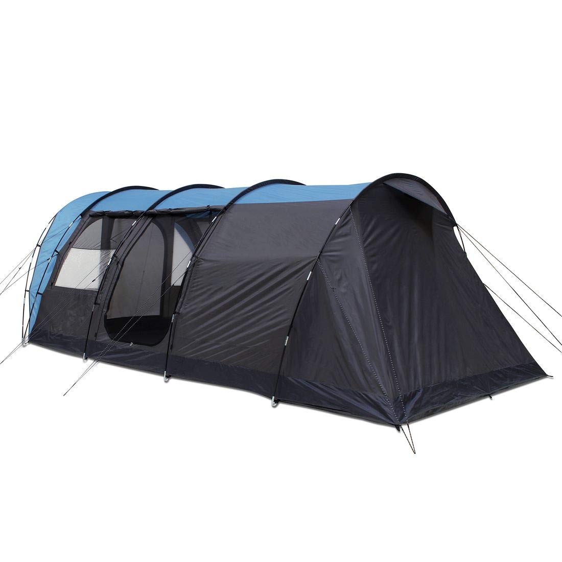 your GEAR Tenda Bora - Tenda a tunnel per 4 o 5 persone, UV 50+, tenda familiare, cabina notte buia, grande soggiorno e finestra, tenda da campeggio impermeabile (5000 mm), altezza alzata, tettoia,