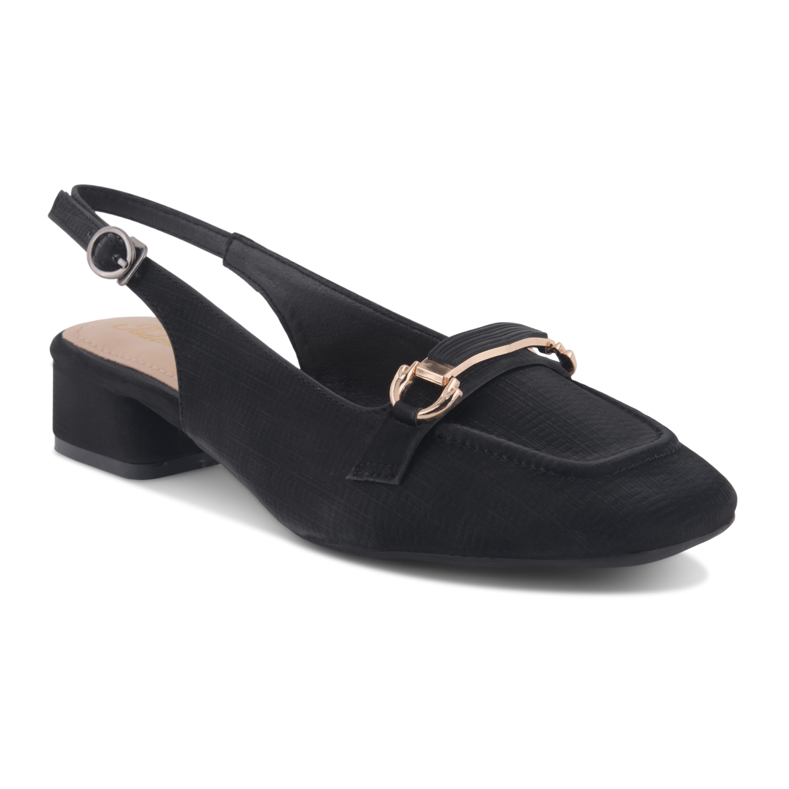 padchin Women's Slingback Block Heel Pumps with Horsebit Metal Detail Pointed Toe Textured Formal casual and occasion wear Footwear-picture-33