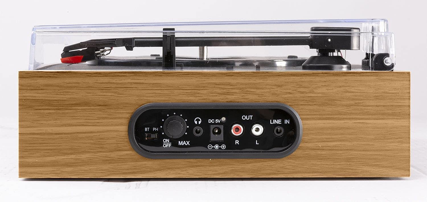 Fenton RP170L Platine Vinyle Bluetooth avec Valise de Rangement - Bois Clair, Haut-Parleurs Intégrés, Sortie Ligne et Casque, Une Platine Idéale pour Décorer et Écouter Vos Vinyles