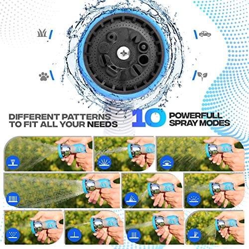 Vyrl Garden Hose Nozzle With 10 Adjustable Spray Patterns, High Pressure Hand Sprayer With Thumb Control Anti Slip Design Garden Hose Sprayer, Best For Watering Plants, Lawns, Washing Cars & Pets #TOP1