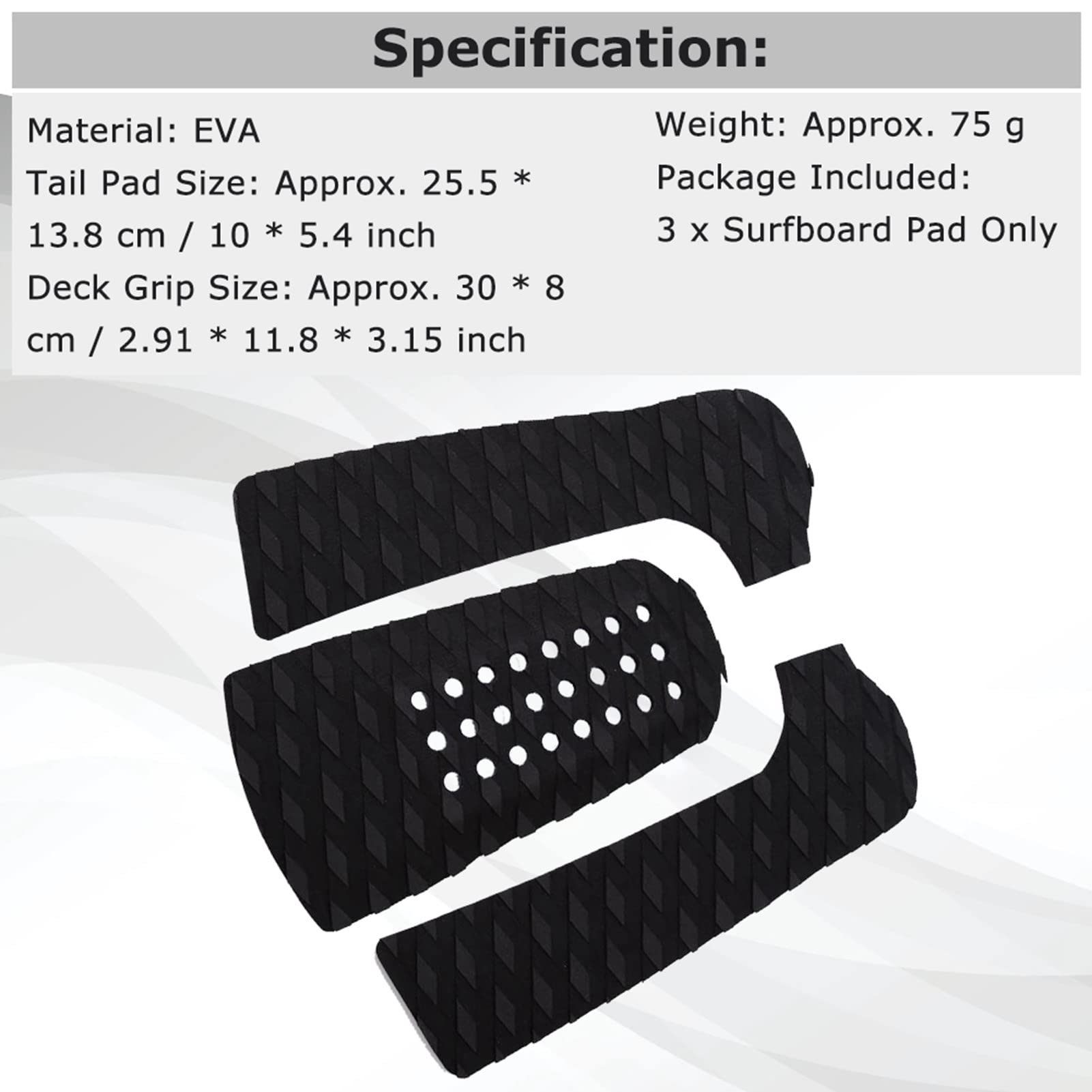 Alomejor Surfboard Traction Pad Anti-Rutsch-Traktionspad Tailpad Deck Grip Surfboard Traktionspads