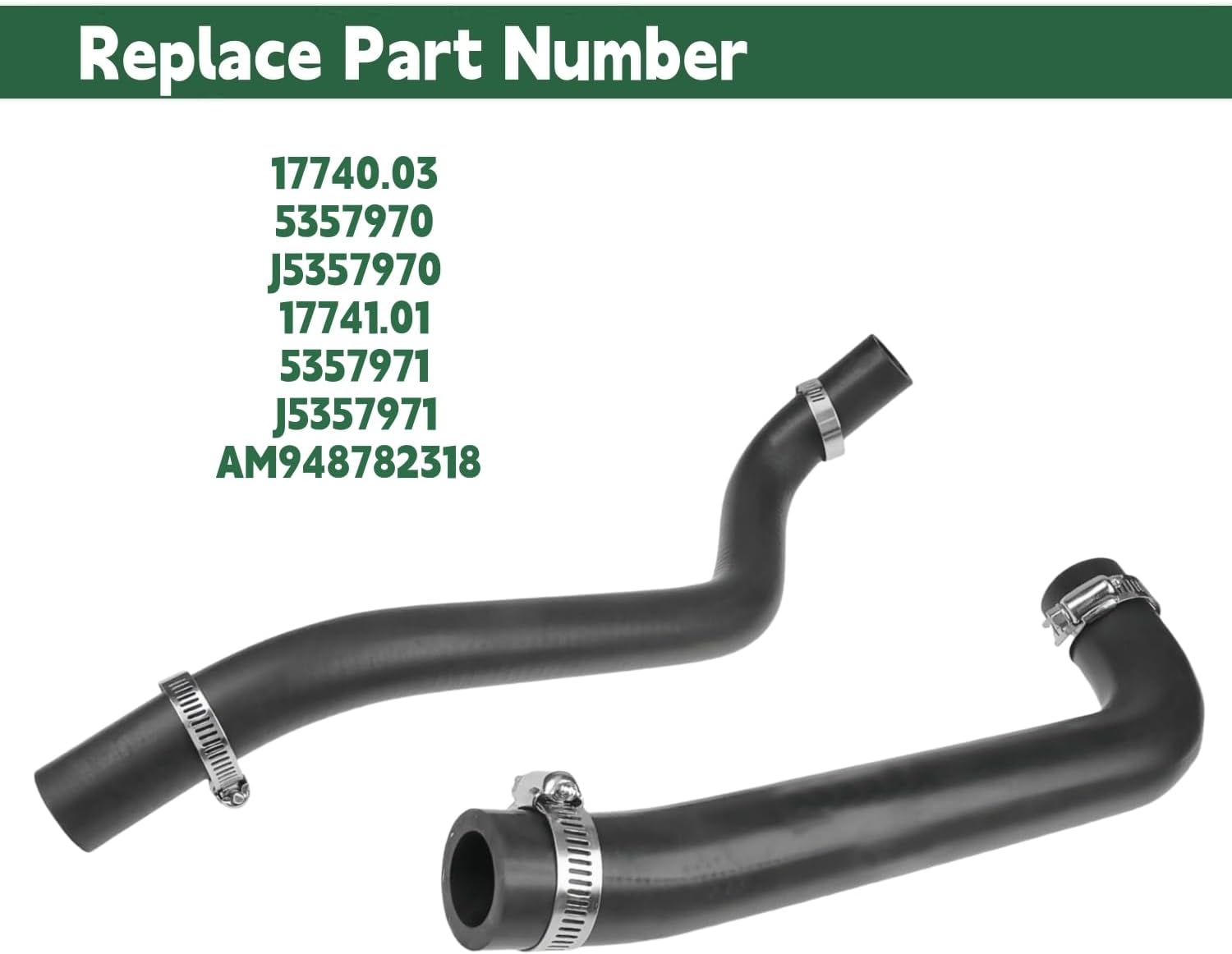 Fuel Filler Hose and Vent Hose Set with Clamps Compatible With Jeep CJ5 CJ7 1978-1986 with 15 Gallon Tank AM-948782318 5357970 5357971