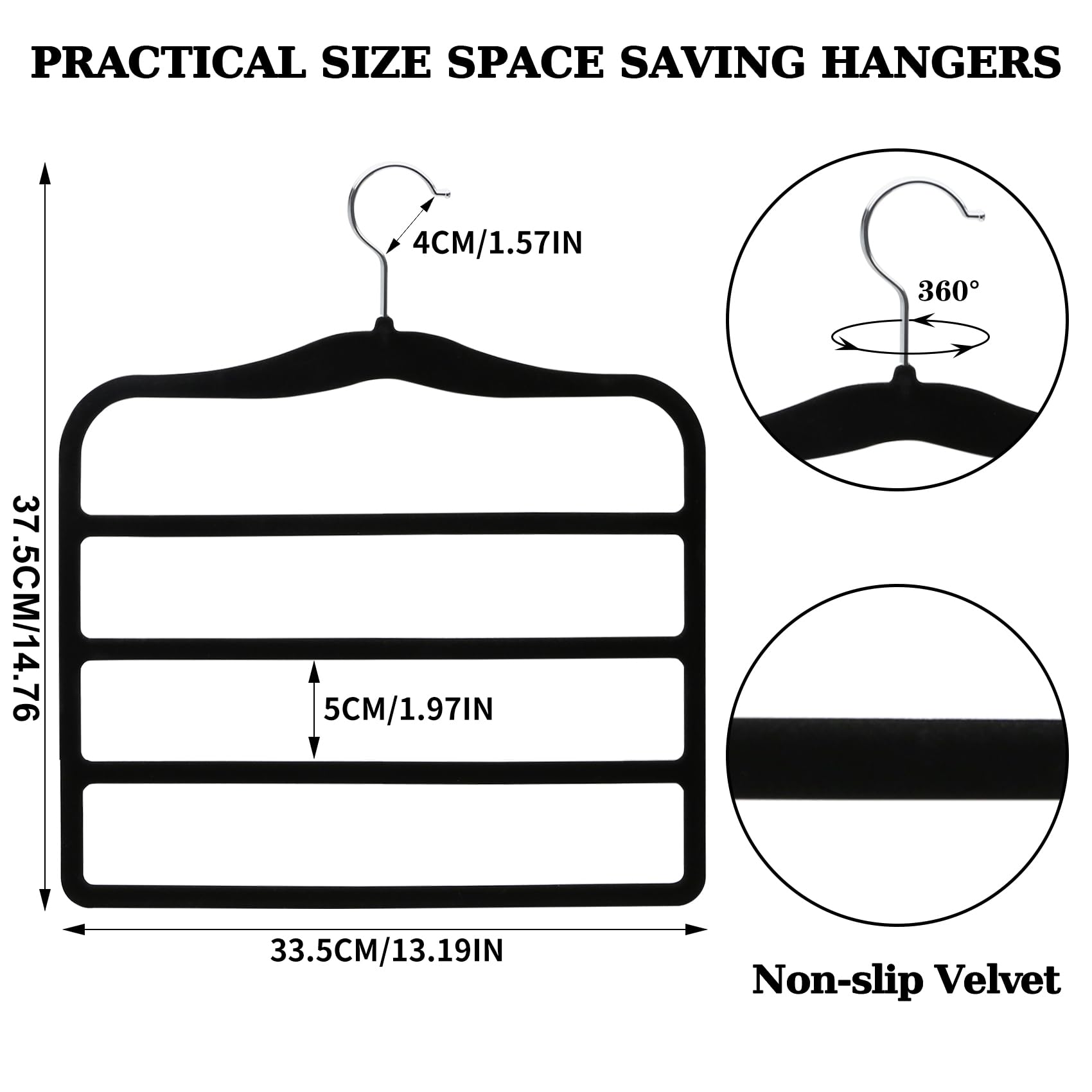 Schrank-Organizer und Aufbewahrung, 2 Stück, Hosenbügel, platzsparendes Schrank-Organizer-System, Al-Legierung, Schrank-Organisation und Aufbewahrung, für Jeans, Hosen, Schals, Kleiderbügel für