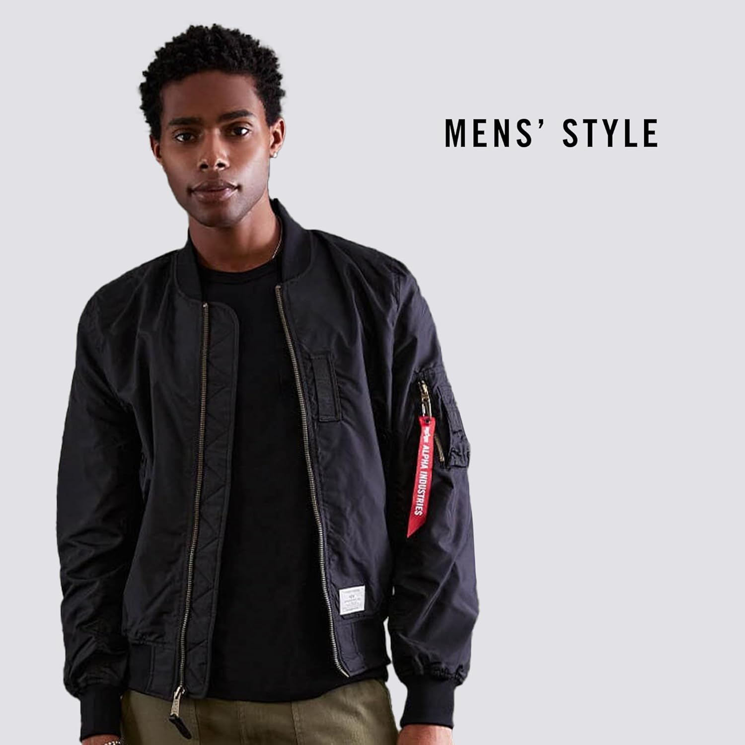 Alpha Industries Men's Ma-1 Skymaster Mid Length Zip Flight Jacket with Pockets - Image 2