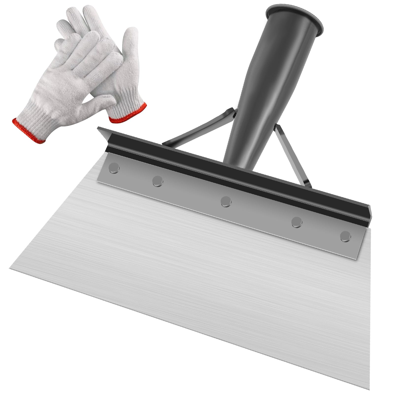 Kandishiex Multifunctional Cleaning Shovel, Square Garden Spade Shovel, Steel Flat Shovel Not Include Pole, 9.8-11.8