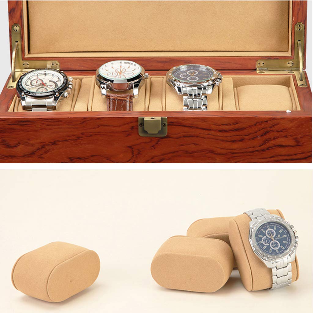 PrésenBoîte Coffret à Montre Bijoux 4-fente luxe cas affichage boîte de rangement montre vitrine bouton en métal cadeau pour hommes plateau valet pour hommes magasin de bijoux Bracelet taie d'oreil
