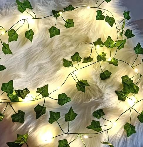 Vine String Lights, [1 Pack] Ivy Decor String Lights, Maple Leaf Garland Wreath Hanging lamp with 20 LED, Fairy Night Lights for Home,6.5 FT, Battery Powered, Room, Bedroom, Wall Decoration