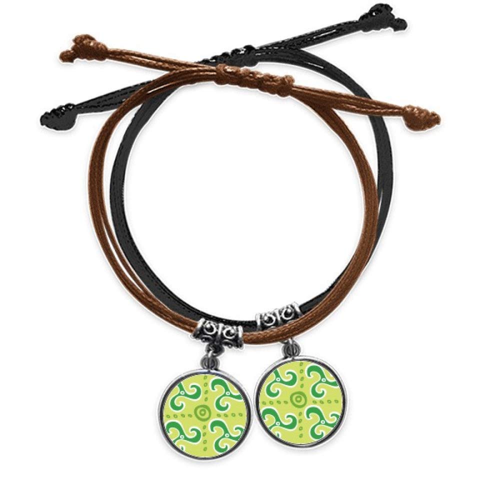 Bracelet cuir double totem mexicain vert pour amants
