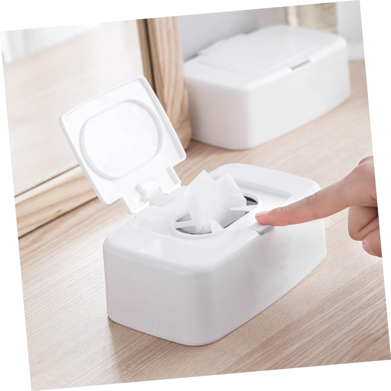 MAGICLULU 4 Ensembles pour Lingettes Humides Étui À Lingettes pour Bébé Contenants D'essuyage Rechargeables Distributeur De Mouchoirs Humides PP Blanche 2 Pièces * 4