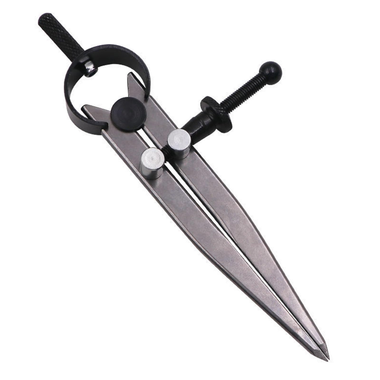 Generic 152 cm Adjustable Lockable Steel Divider Wing Leather Compass, Silver