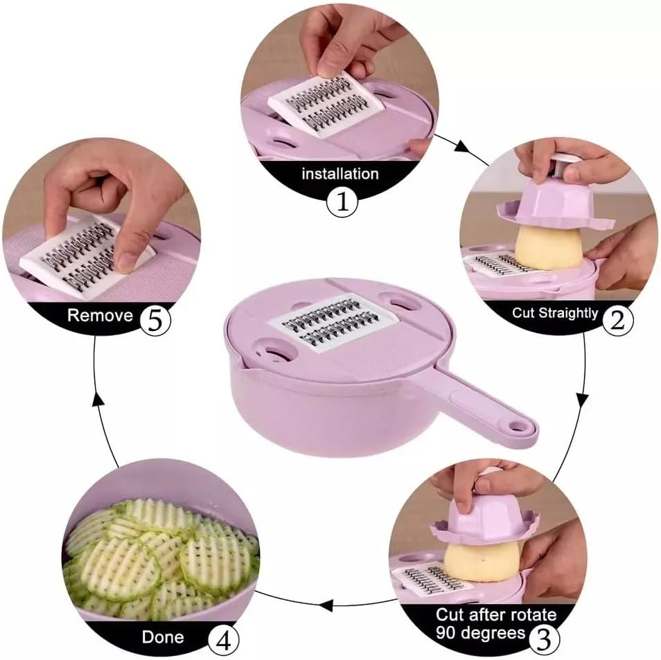 Miniatura 4 de Cortador de verduras multifuncional, rallador, triturador manual, nabo rallado, rebanador de patatas