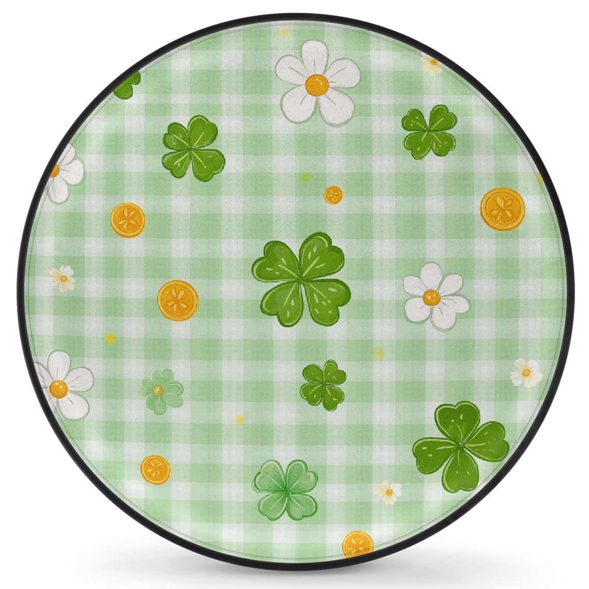 Cute Clover Checkred Premium Waterproof Spare Tyre Cover 17" (Fits 80-83cm Tyres) - Universal for Jeep, Caravan, Trailer, Camper, SUV & Car Sun Protection & Weatherproof