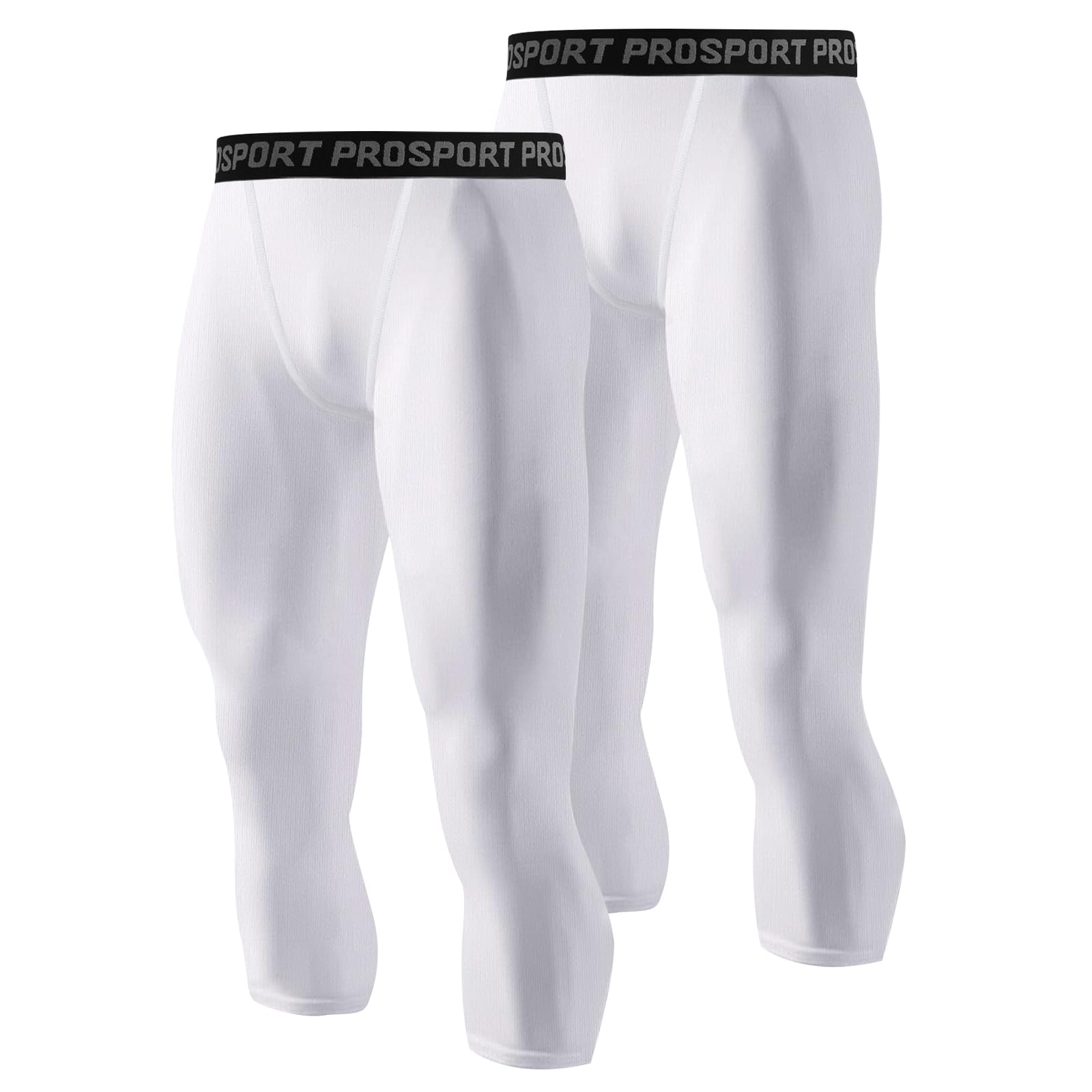 Blaward Men's 3/4 Compression Pants Basketball Athletic Running Tights Leggings Workout Gym Pants Base Layer Underwear