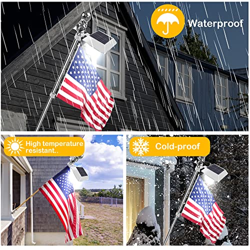 Little Joke NL-WHITE Solar Flag Pole Light, Bright White 6000K Flagpole Light Upgrade Solar Powered thumb #3