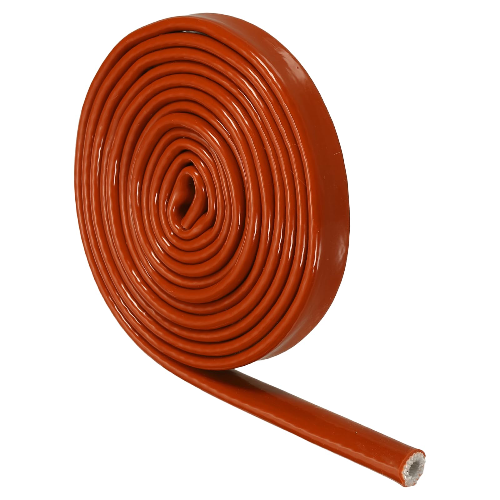 sourcing map Heat Hose Fiberglass Wrap, 6mm x 2m Fire Sleeve Heat-Shielded Sleeve Silicone Coated Heat Protection for Automotive Hose Lines Electrical Wiring
