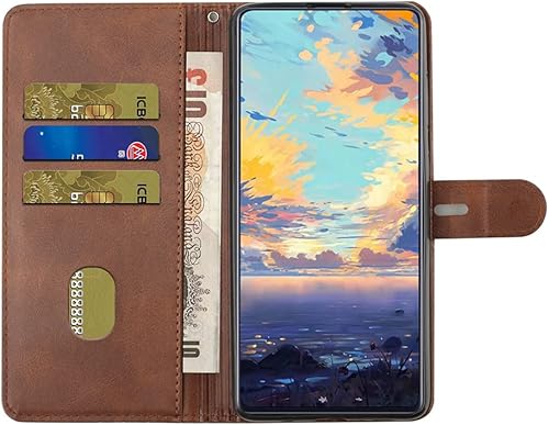 Miniatura 10 de Funda con tapa para Xiaomi Redmi A1+, Redmi A1 Plus Funda tipo cartera con soporte magnético para tarjetero y ranura para tarjetero, diseño retro a