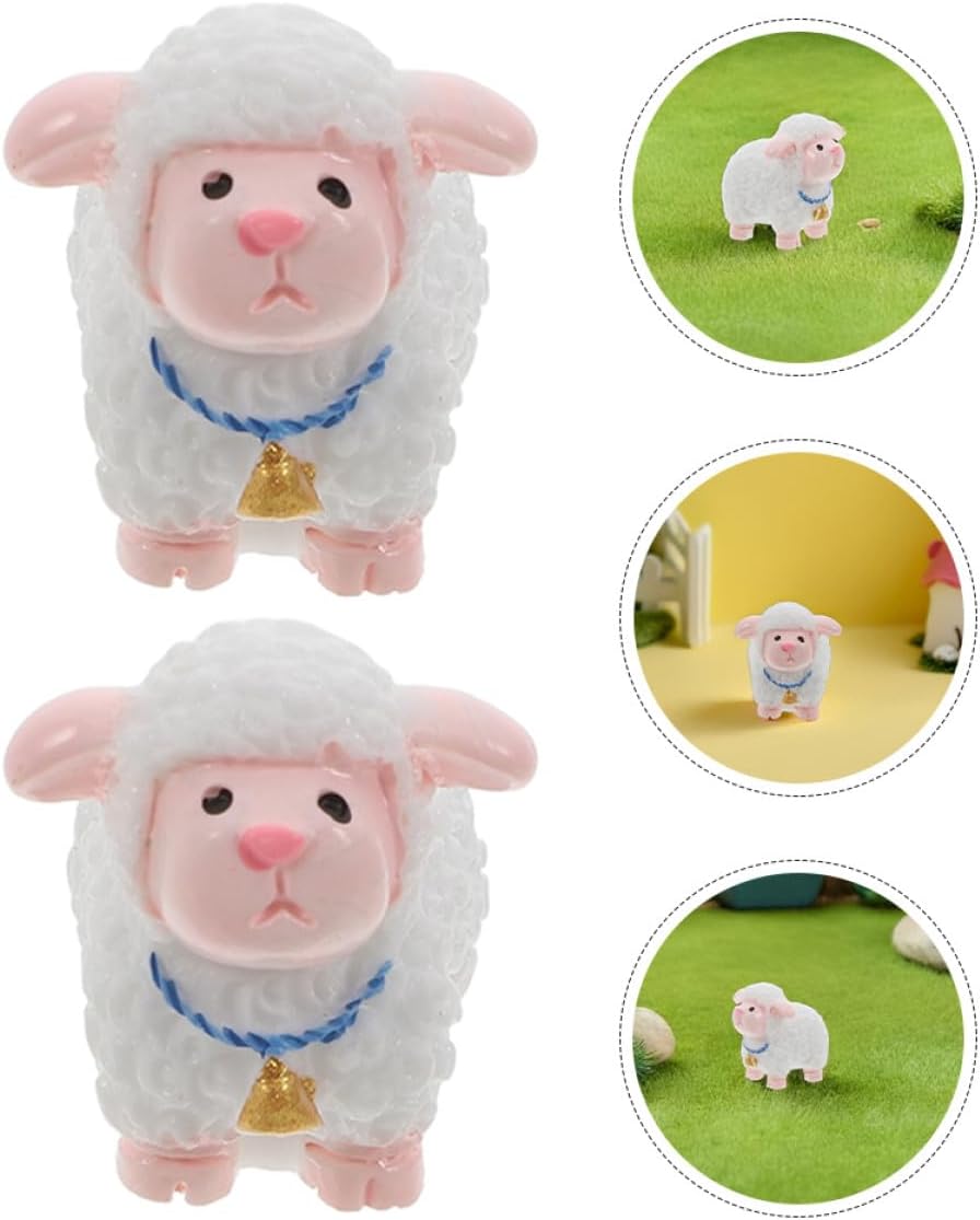 18pcs Miniature Sheep Figurines Resin Cute Tiny Sheep Statue Model for Fairy Garden Micro Landscape DIY Terrarium Decoration