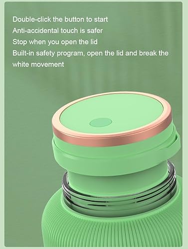 Miniatura 6 de Licuadora portátil grande, licuadora portátil inalámbrica personal de 42 onzas, recargable para batidos y batidos, frutas y verduras (verde)