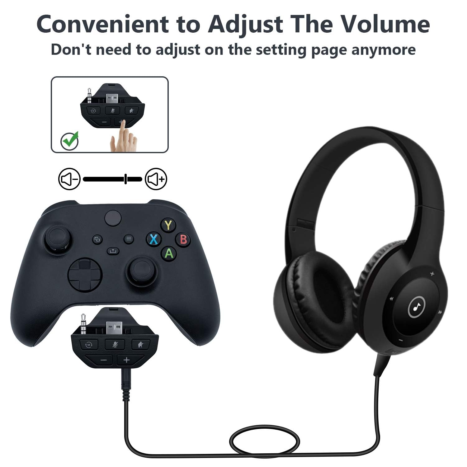 Mcbazel Adaptateur de Casque pour Xbox, amplificateur de Son pour Manette Xbox One avec Prise Jack 3,5 mm/Xbox Series S/Series X/Xbox One/Xbox Ones Controller – Noir