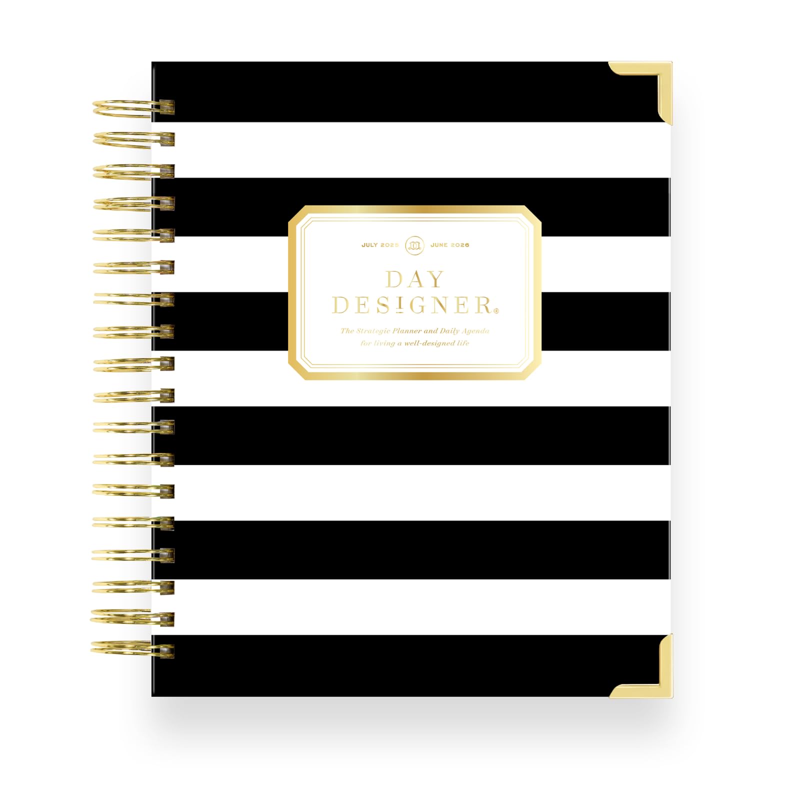 Day Designer Mini Daily Academic Year Planner, Black Stripe, 7.4"x9.5"