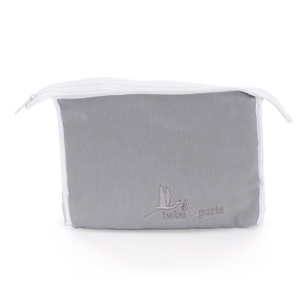 Canastilla Bebe Recien Nacido Personalizada | Cesta Regalos para Bebes Recien Nacidos Premium | Manta Bordada | 3 a 6 Meses (Gris) | BebeDeParis