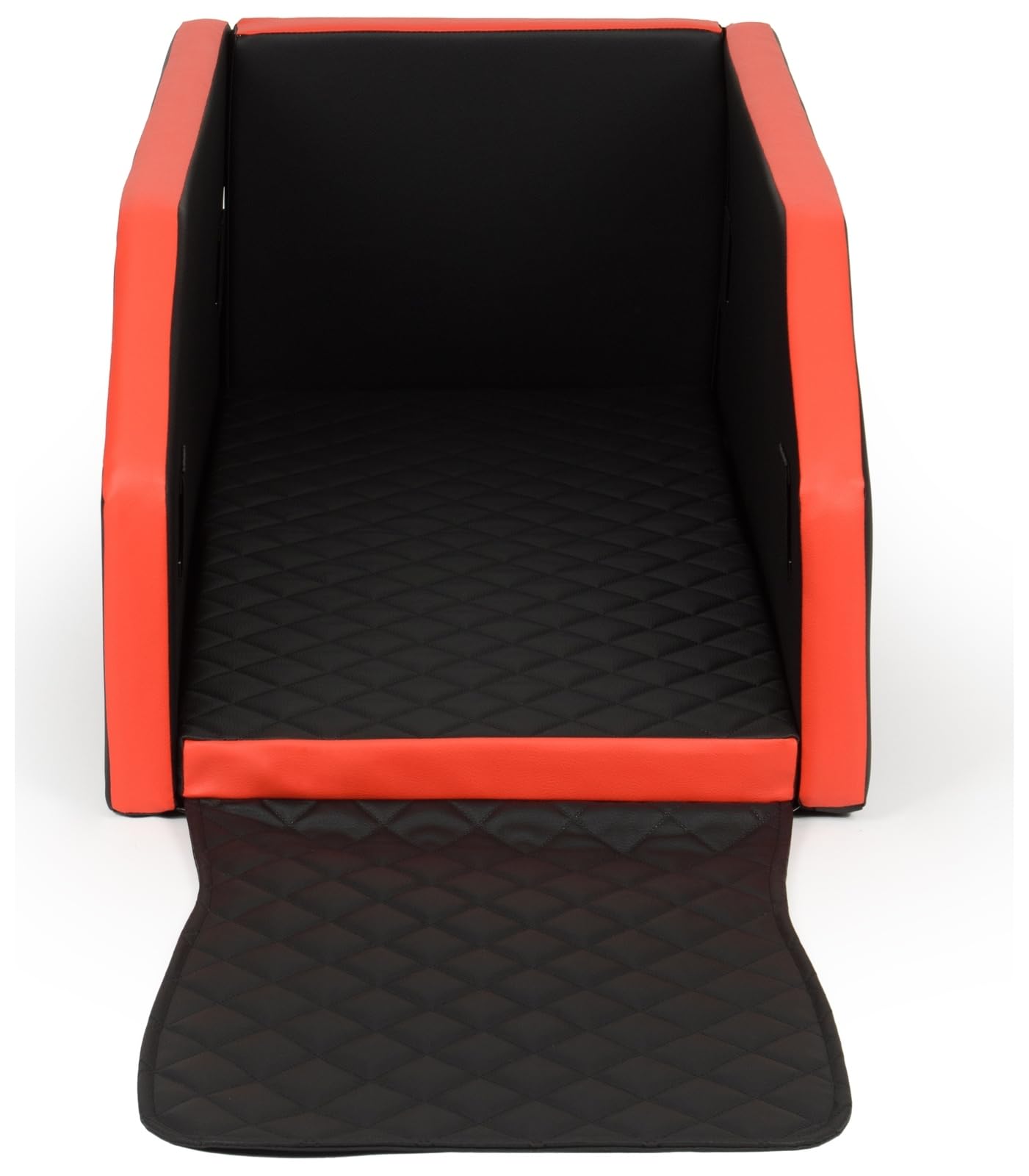 Velinda Dog car seat transporter, dog bed, car transporter, modular, folded 55x100cm (COLOUR: black and red)