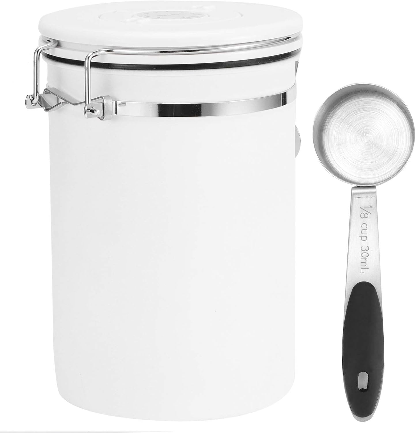 DRU Airtight Coffee Canister, Stainless Steel Container for The Kitchen Coffee