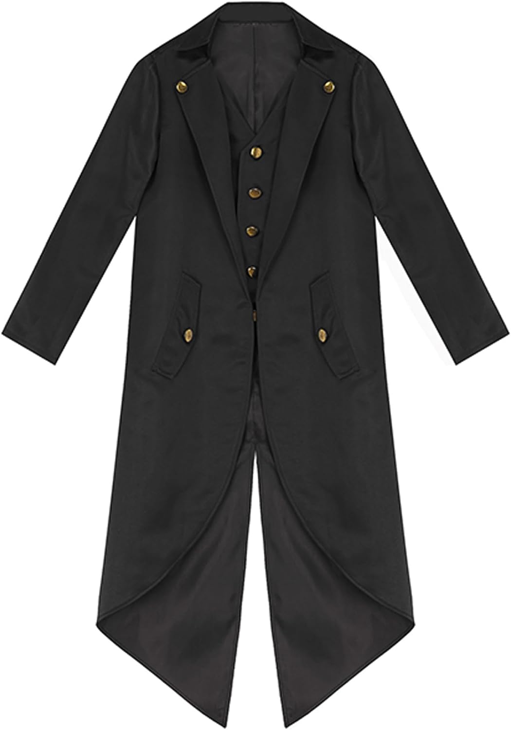 JEYPINMI Boys Girls Medieval Vintage Tailcoat Jacket Steampunk Long Sleeve Victorian Frock Coat Uniform