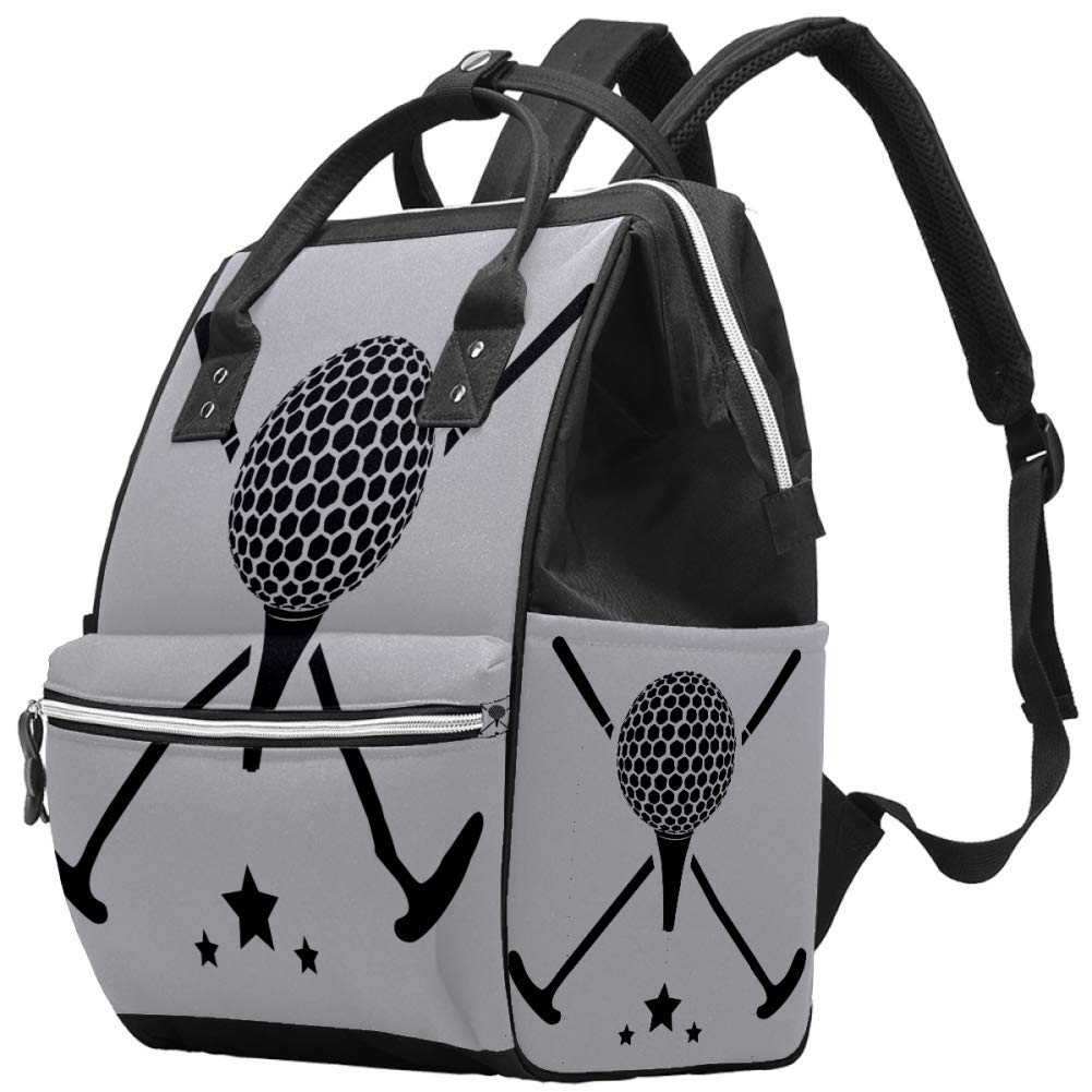Golf Grey Print Diaper Tote Bags Mummy Backpack Large Capacity Nappy Bag Nursing Traveling Bag for Baby Care