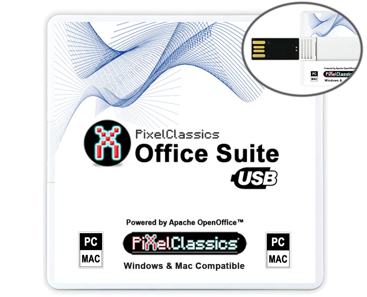 Office Suite 2026 Kompatybilny z pakietem Microsoft Office 2024 2021 365 2019 Zasilany przez Apache OpenOffice na nośniku USB z dożywotnią licencją dla systemu Windows 11 10 8 7 Vista XP PC & Mac