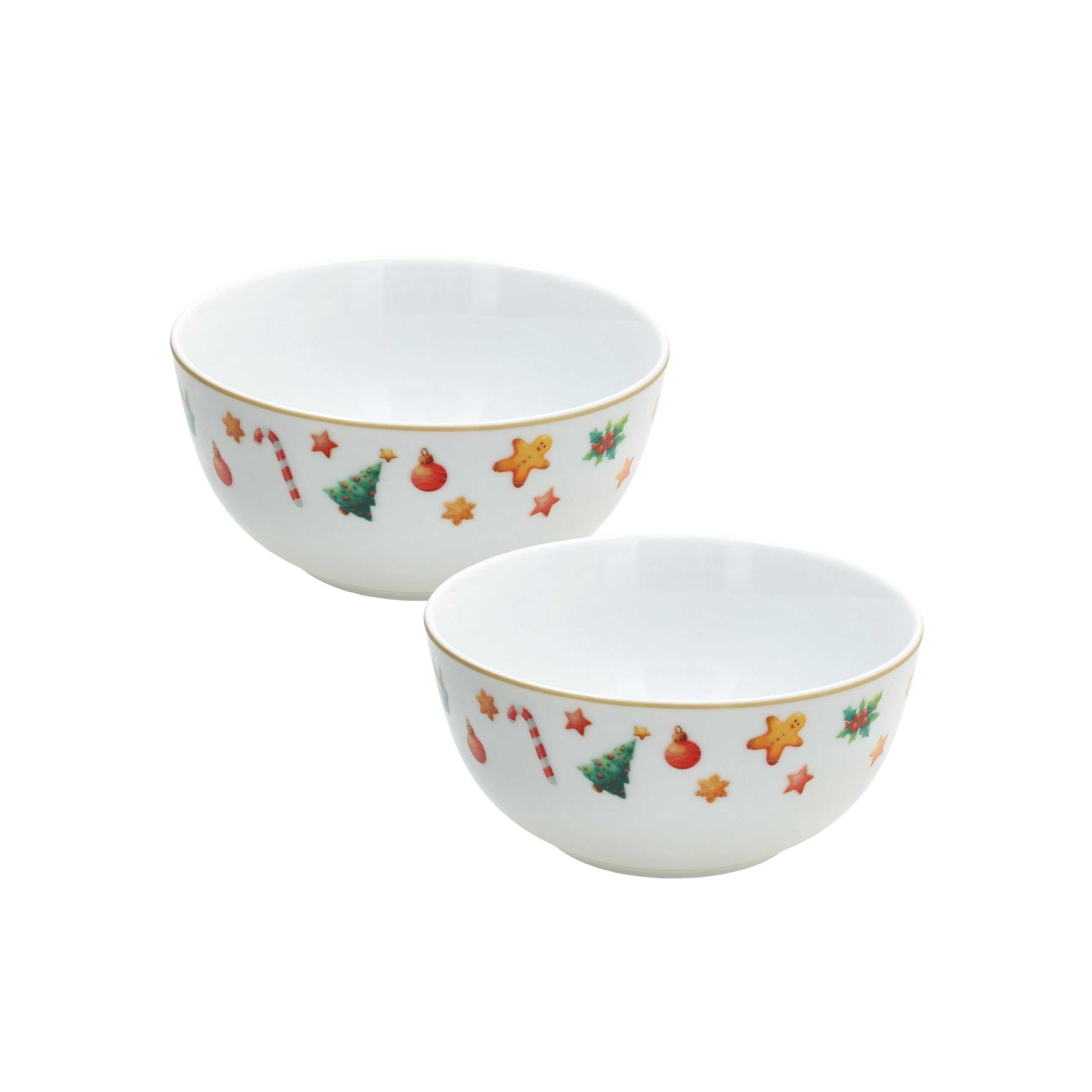 Tognana, Pack of 2 Christmas Fairy Tale Balls, Porcelain, Multicolour