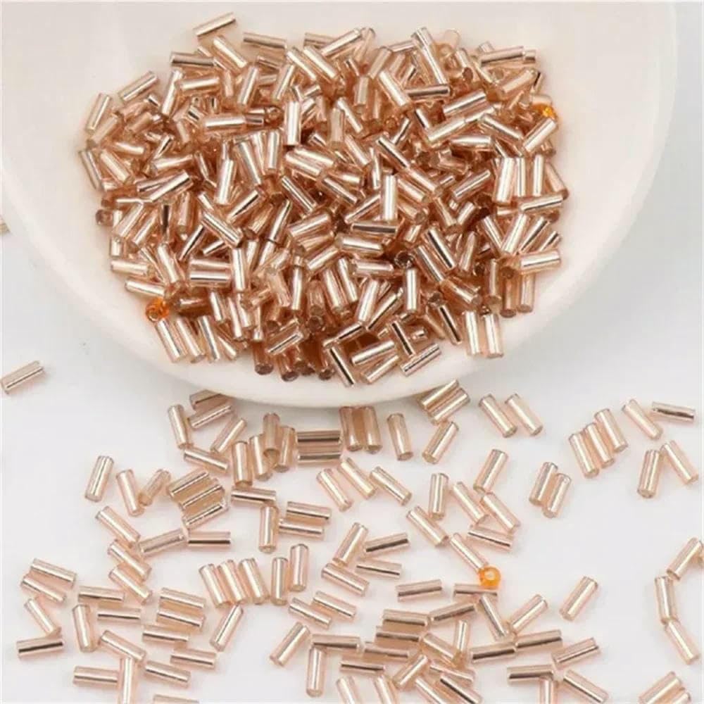 Cuentas de tubo rellenas de plata de 2 x 2 mm, 2 x 4,0 mm y 2 x 6 mm, cosidas a mano, cuentas de arroz, accesorios para pulseras hechas a mano, venta al por mayor. - dorado 3-2 x 4,0 mm (20 000 un