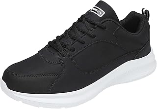 Zapatillas deportivas para hombre, talla 9, talla grande, de piel, color liso, informales, para correr, espuma viscoelástica, para hombre