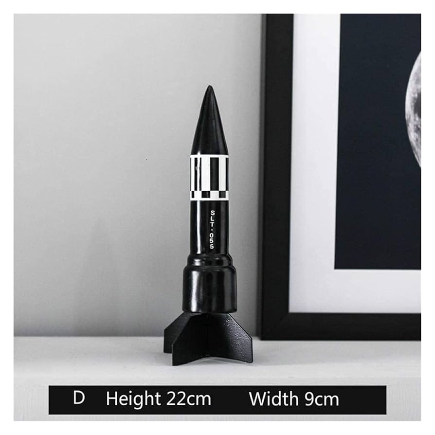 月ロケットと宇宙飛行士の置物　金属製　作家もの Amazon.co.jp: 彫刻の卓上像 現代彫刻像工芸品家族、現代宇宙