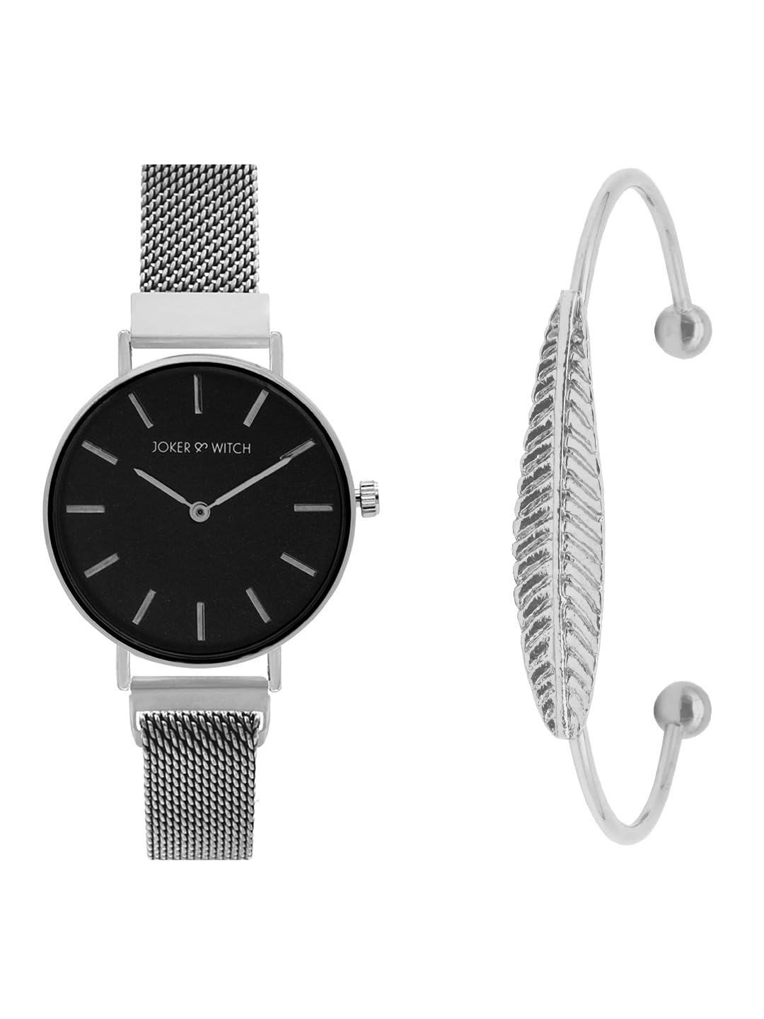 Joker & Witch Stainless Steel Women Silver Autumn Analog Watch Bracelet Stack, Black Dial, Silver Band (B0C7LHFH9K) Amazon Price History, Amazon Price Tracker