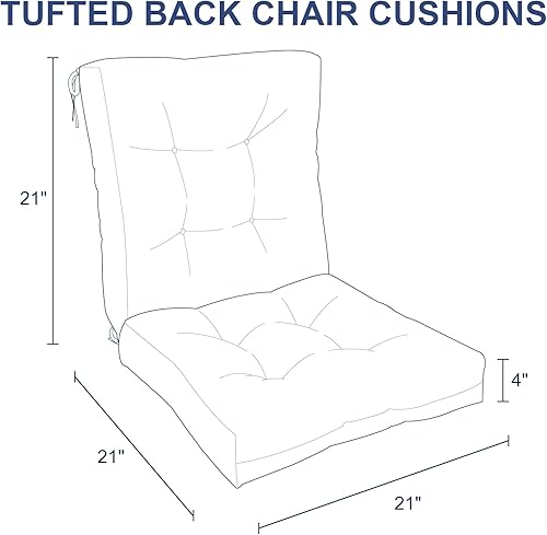 Miniatura 9 de Melody Elephant Cojines para sillas de respaldo alto para exteriores, resistentes al agua, para sillas mecedoras, paquete de 2, cojines Adirondack