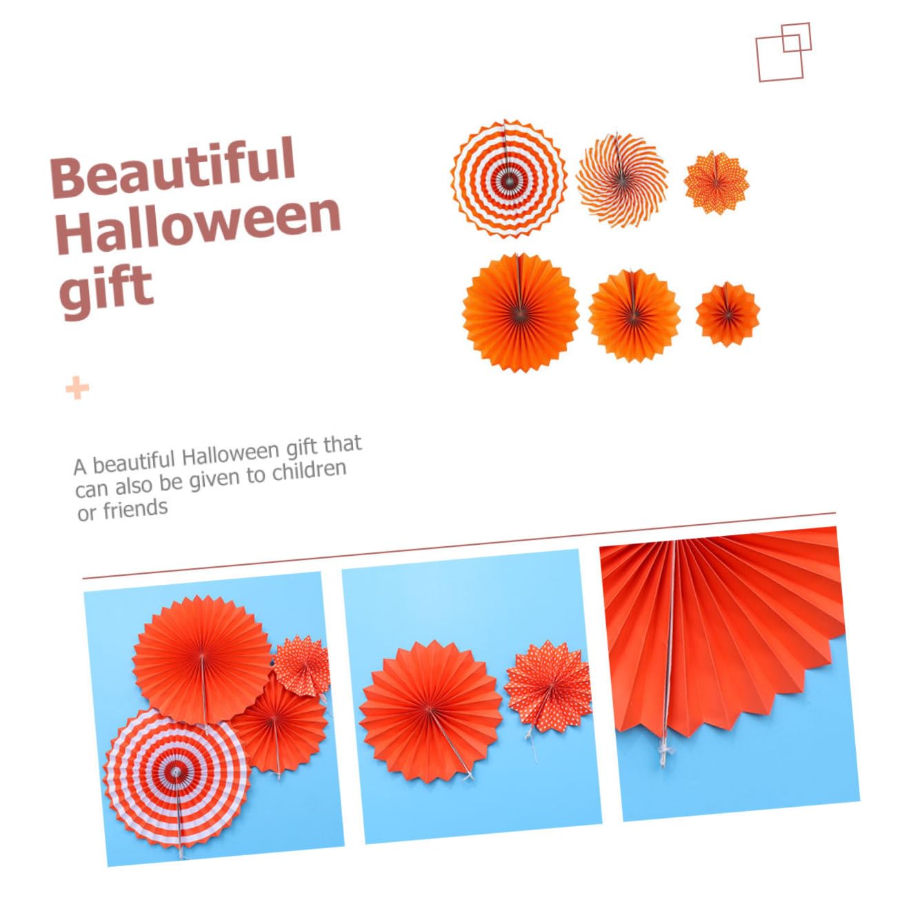 PRETYZOOM 30 STK Fächerblume aus Papier dekoratives Fächerdekor dekorative Girlanden aus Papier Halloween Dekoration Halloween-Dekoration das Halloween-Fan-Requisiten Papierfächer
