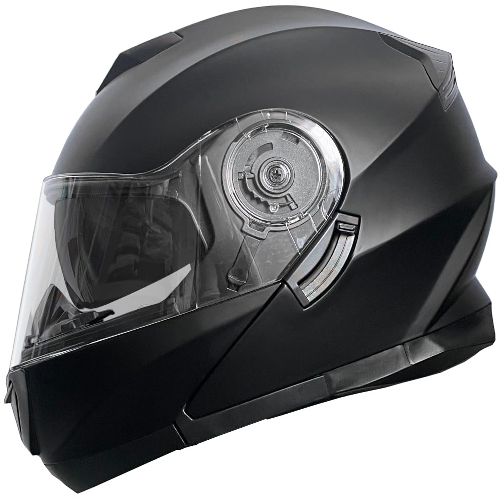 Klapphelm Helm Motorradhelm RALLOX Flip-Up schwarz matt mit Sonnenblende (S, M, L, XL)