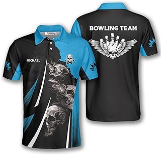 Personalized Bowling Shirts for Men Custom Name and Team Name Bowling Polo Shirts Bowling Jerseys Size S-5XL