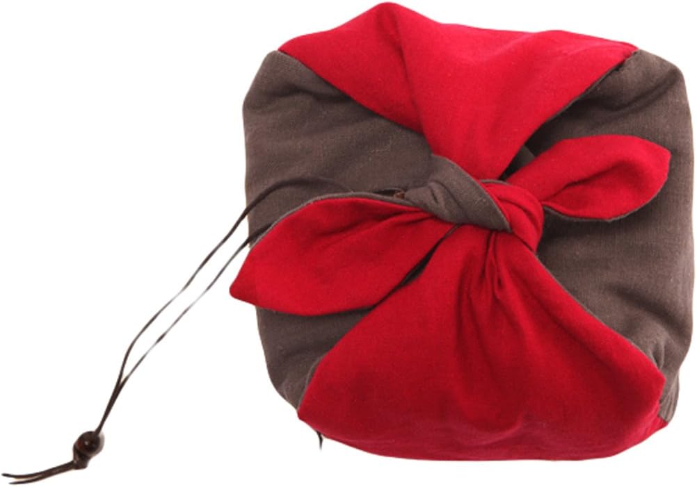 TEACU Portable Travel Hand-Made Thick Cotton Quilted Fabric Storage Pouch for Teapot Tea Cup Size S Red