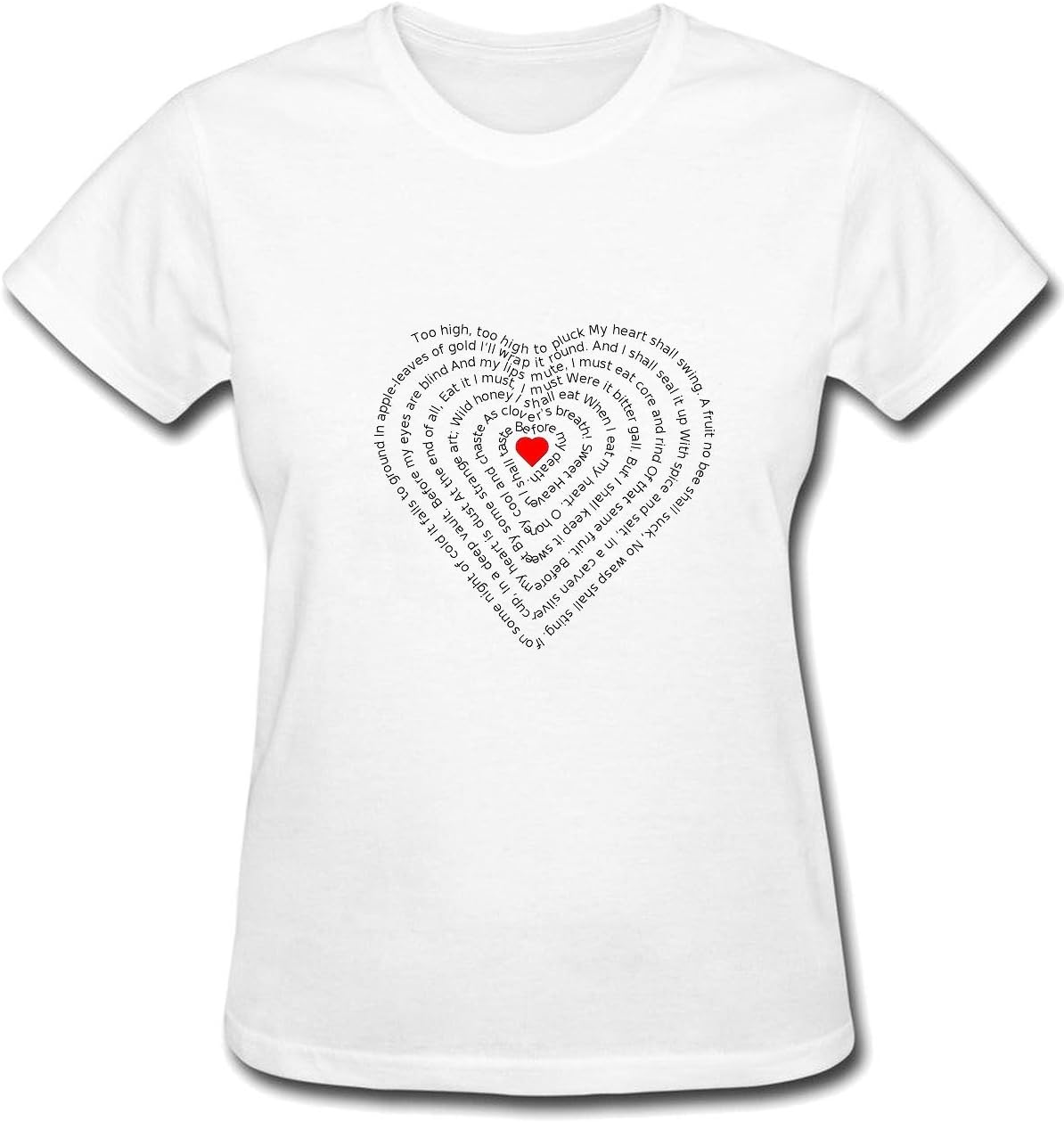 sansiwoman Arranged In A Heart-Shaped Text T-Shirt For Mens M white