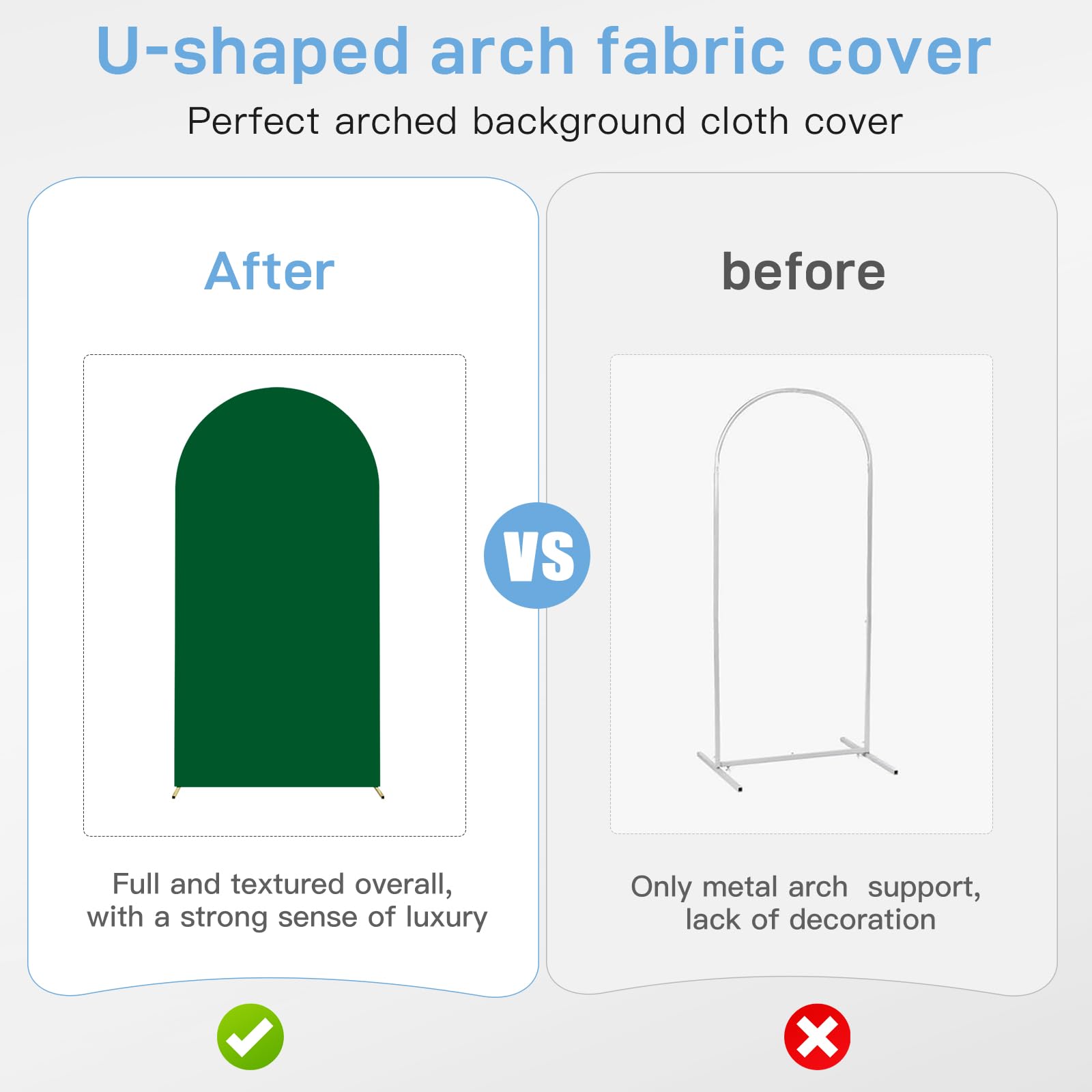 Couverture de fond pour arche de mariage, arche de ballon, toile de fond murale, couverture de fond pour fête d'anniversaire, cérémonie, banquet (vert foncé, 1,8 m, 2 m, 2 m)