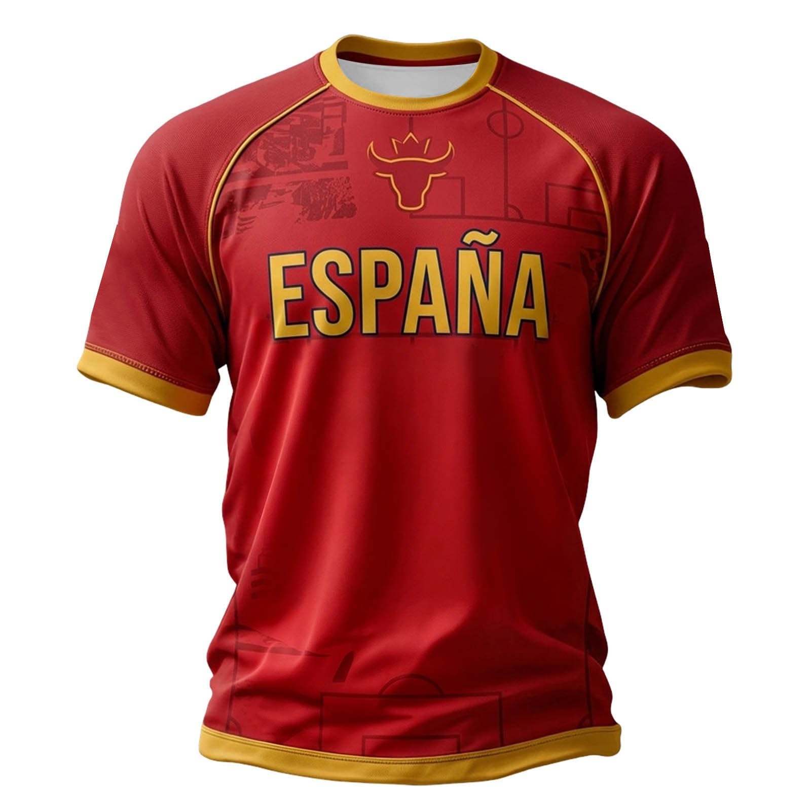 World Cup Football Jersey Men's Spanish T-Shirt 3D Print Football Jerseys Hip Hop Jersey Fan Shirt Unisex Adult Fan Clothing World Cup T-Shirt Football Cup Fan Jersey Champions, A1 RED, S